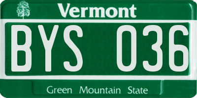 VT license plate BYS036