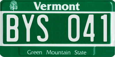VT license plate BYS041