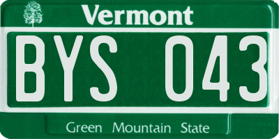 VT license plate BYS043