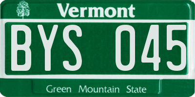 VT license plate BYS045