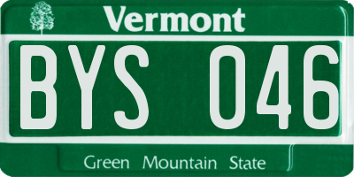 VT license plate BYS046