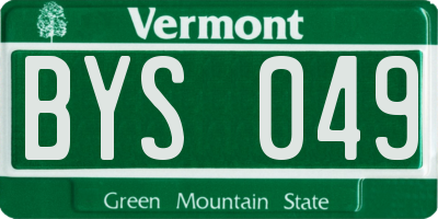 VT license plate BYS049