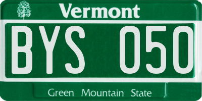 VT license plate BYS050