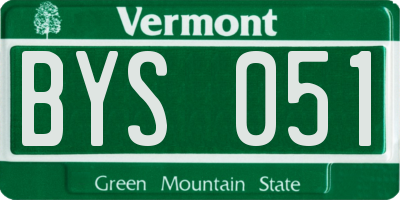 VT license plate BYS051