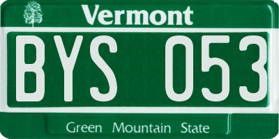 VT license plate BYS053