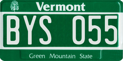 VT license plate BYS055