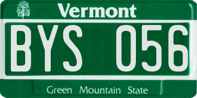 VT license plate BYS056