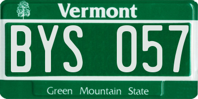VT license plate BYS057