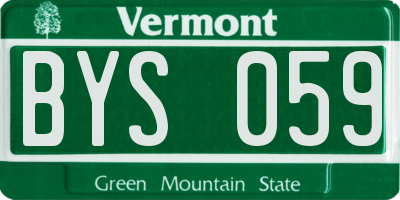 VT license plate BYS059