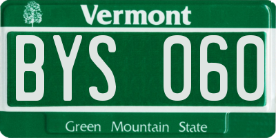 VT license plate BYS060