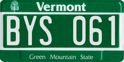 VT license plate BYS061