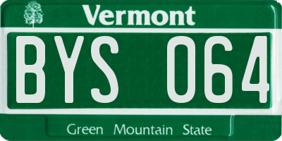 VT license plate BYS064