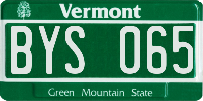 VT license plate BYS065