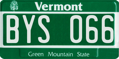 VT license plate BYS066