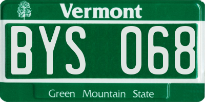 VT license plate BYS068