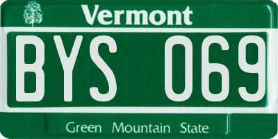 VT license plate BYS069