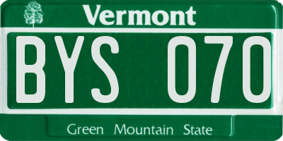 VT license plate BYS070