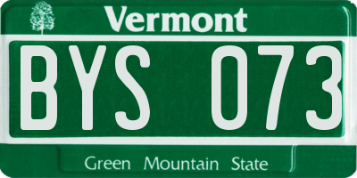VT license plate BYS073