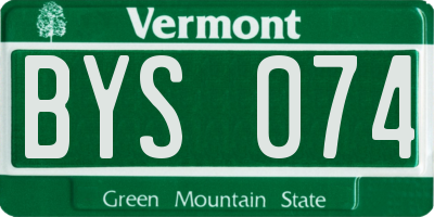 VT license plate BYS074