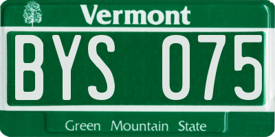 VT license plate BYS075