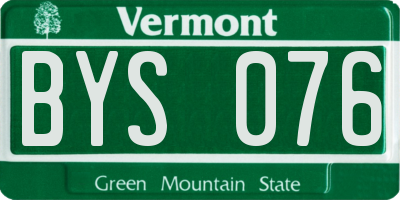VT license plate BYS076