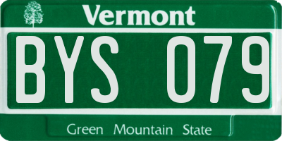 VT license plate BYS079