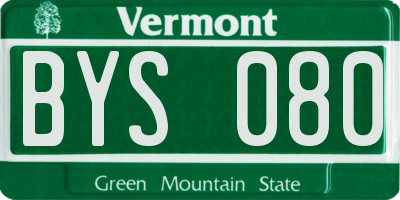 VT license plate BYS080