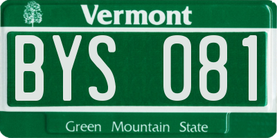 VT license plate BYS081