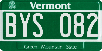 VT license plate BYS082