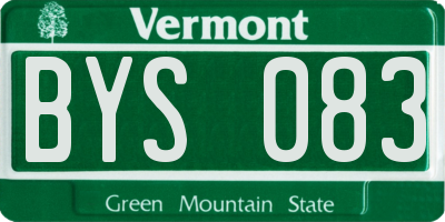 VT license plate BYS083