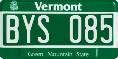 VT license plate BYS085
