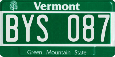 VT license plate BYS087