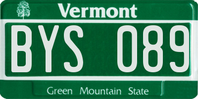 VT license plate BYS089