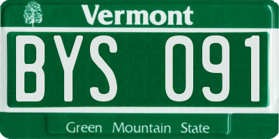 VT license plate BYS091