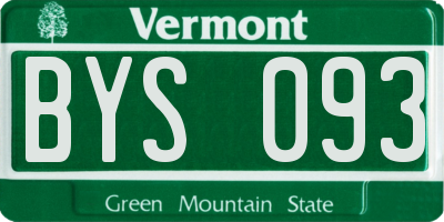 VT license plate BYS093