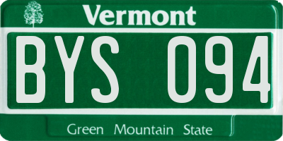 VT license plate BYS094