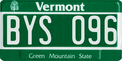 VT license plate BYS096