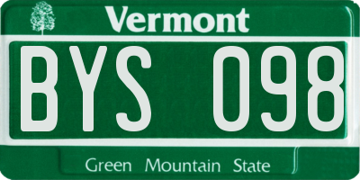VT license plate BYS098