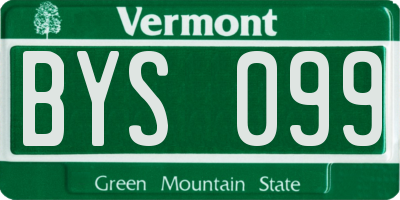 VT license plate BYS099