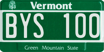 VT license plate BYS100