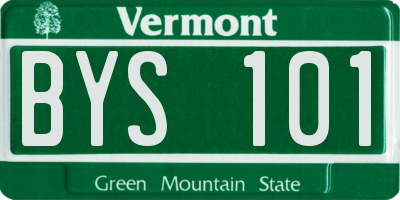 VT license plate BYS101