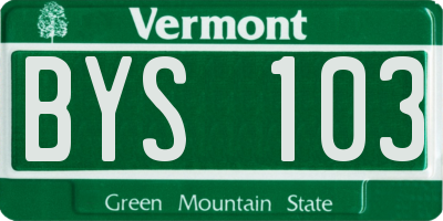 VT license plate BYS103