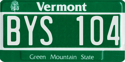 VT license plate BYS104