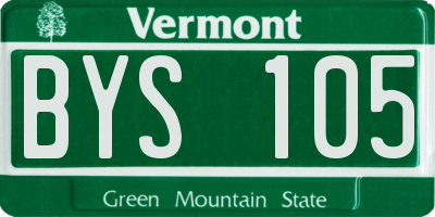 VT license plate BYS105