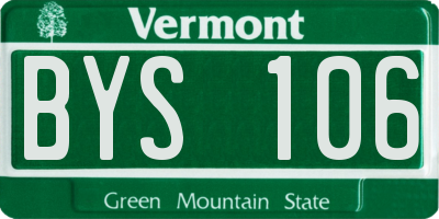 VT license plate BYS106