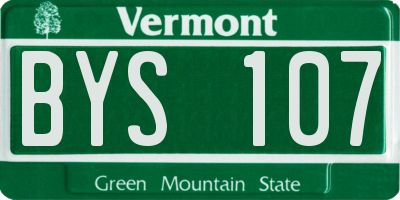 VT license plate BYS107