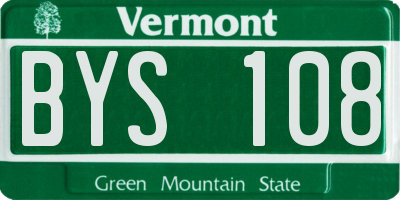 VT license plate BYS108