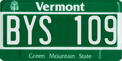 VT license plate BYS109