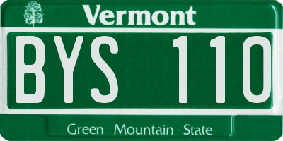 VT license plate BYS110