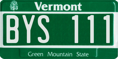 VT license plate BYS111